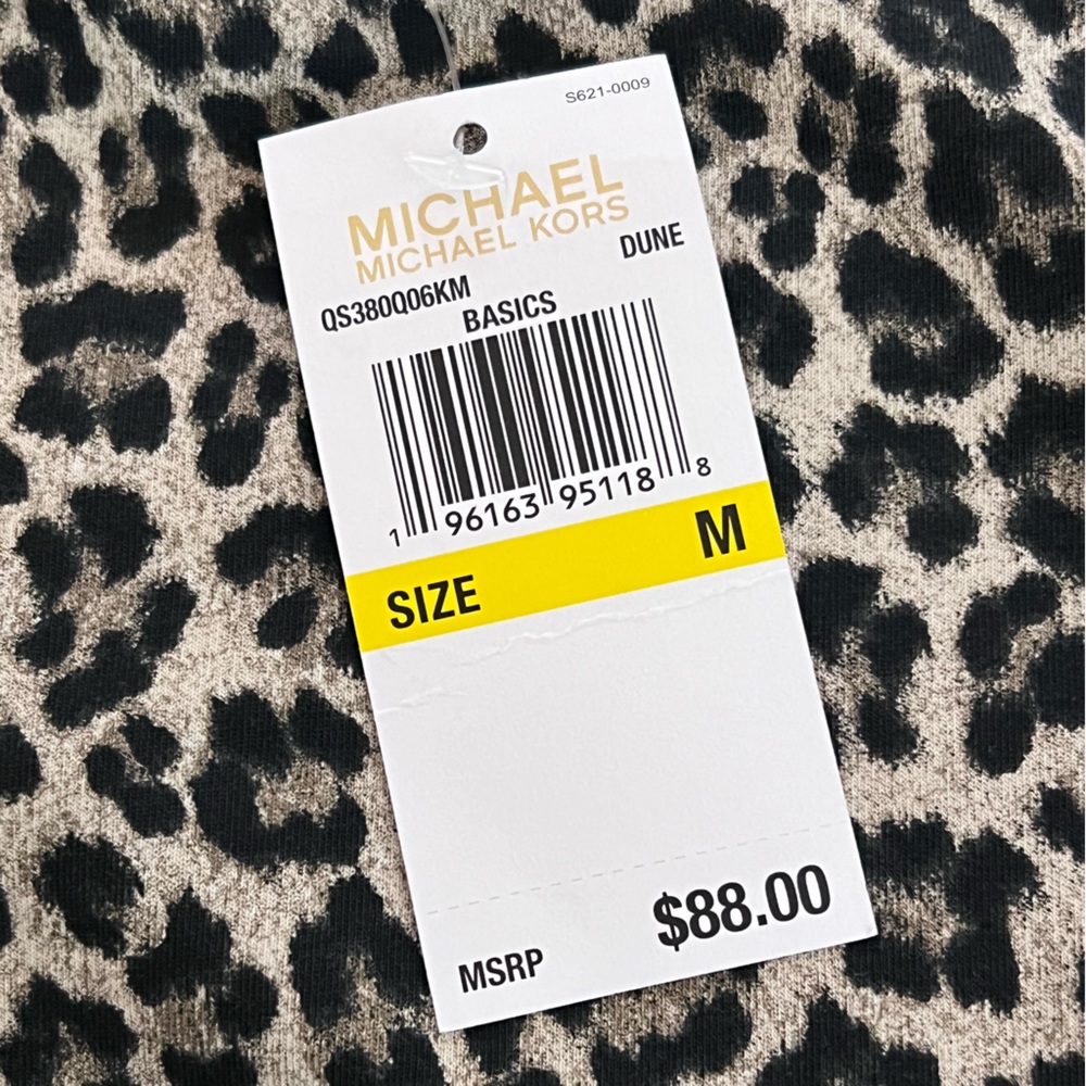 MICHAEL Michael Kors Leopard Print T-Shirt Dress with Side-Ruching Size Med NWT - Picture 9 of 14